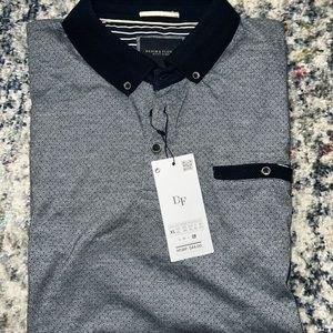 Denim flower Button Down